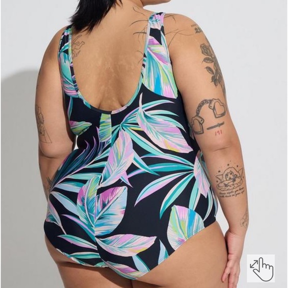 NWT!! TORRID tropical wirefree one piece bathing suit, 2X. - Picture 3 of 10